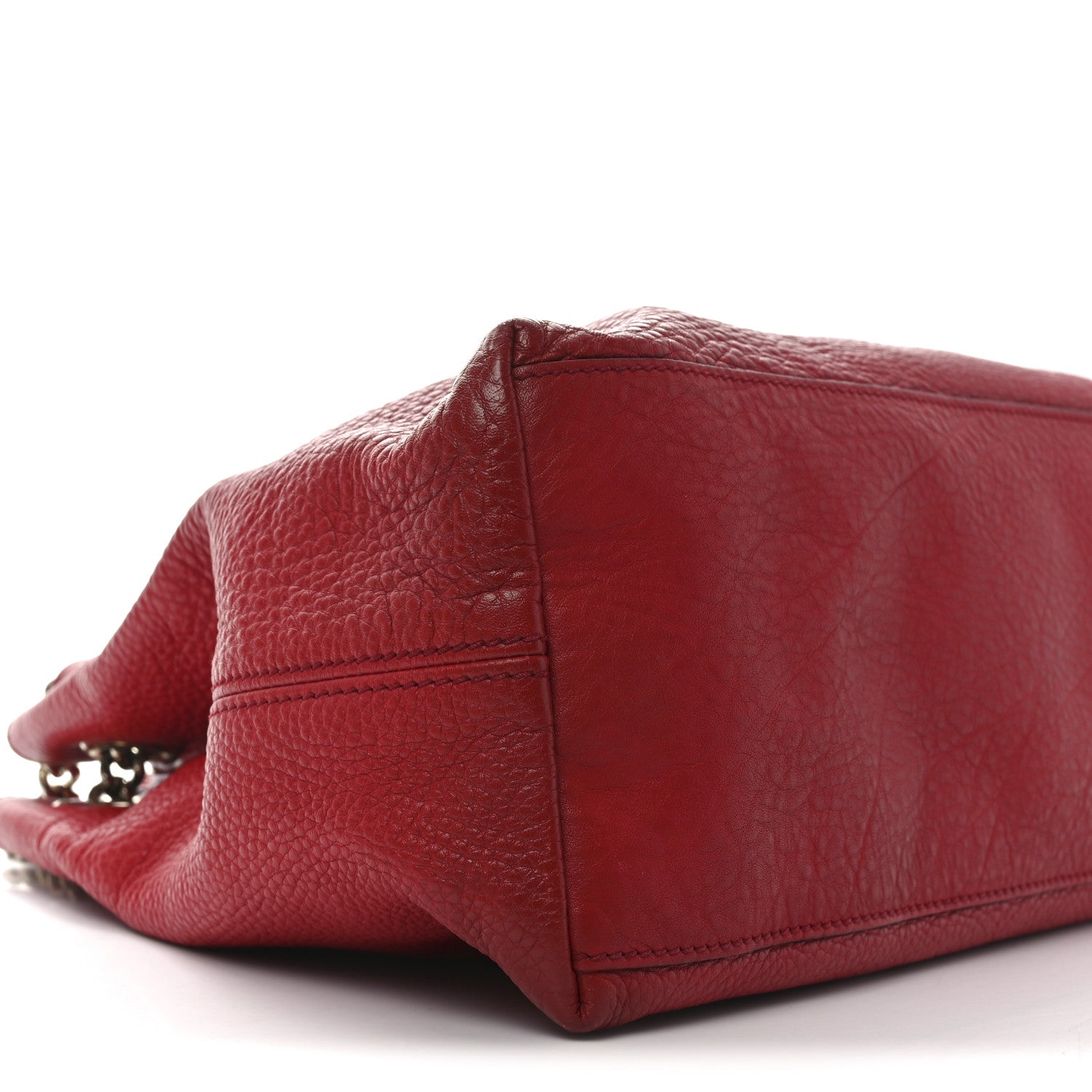 Gucci Pebbled Calfskin Medium Soho Chain Shoulder Bag Tabasco Red 9 of 12