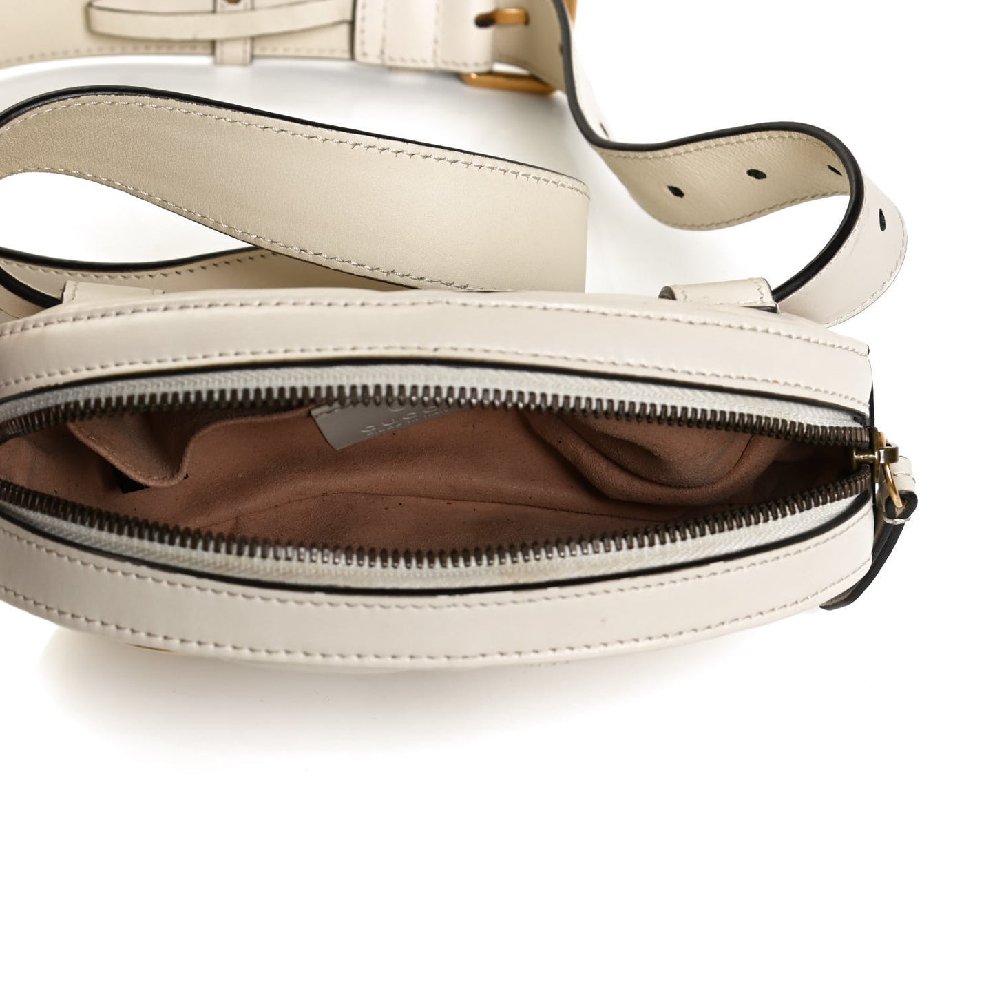 Calfskin Matelasse Animal Studs GG Marmont Belt Bag 95 38 White