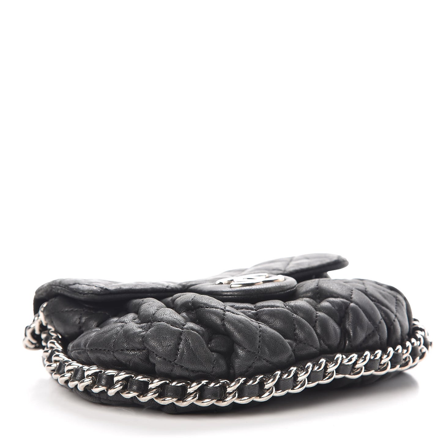 Washed Lambskin Mini Chain Around Messenger Black