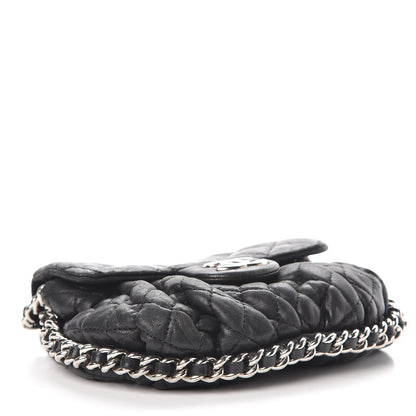 Chanel Washed Lambskin Mini Chain Around Messenger Black 4 of 9