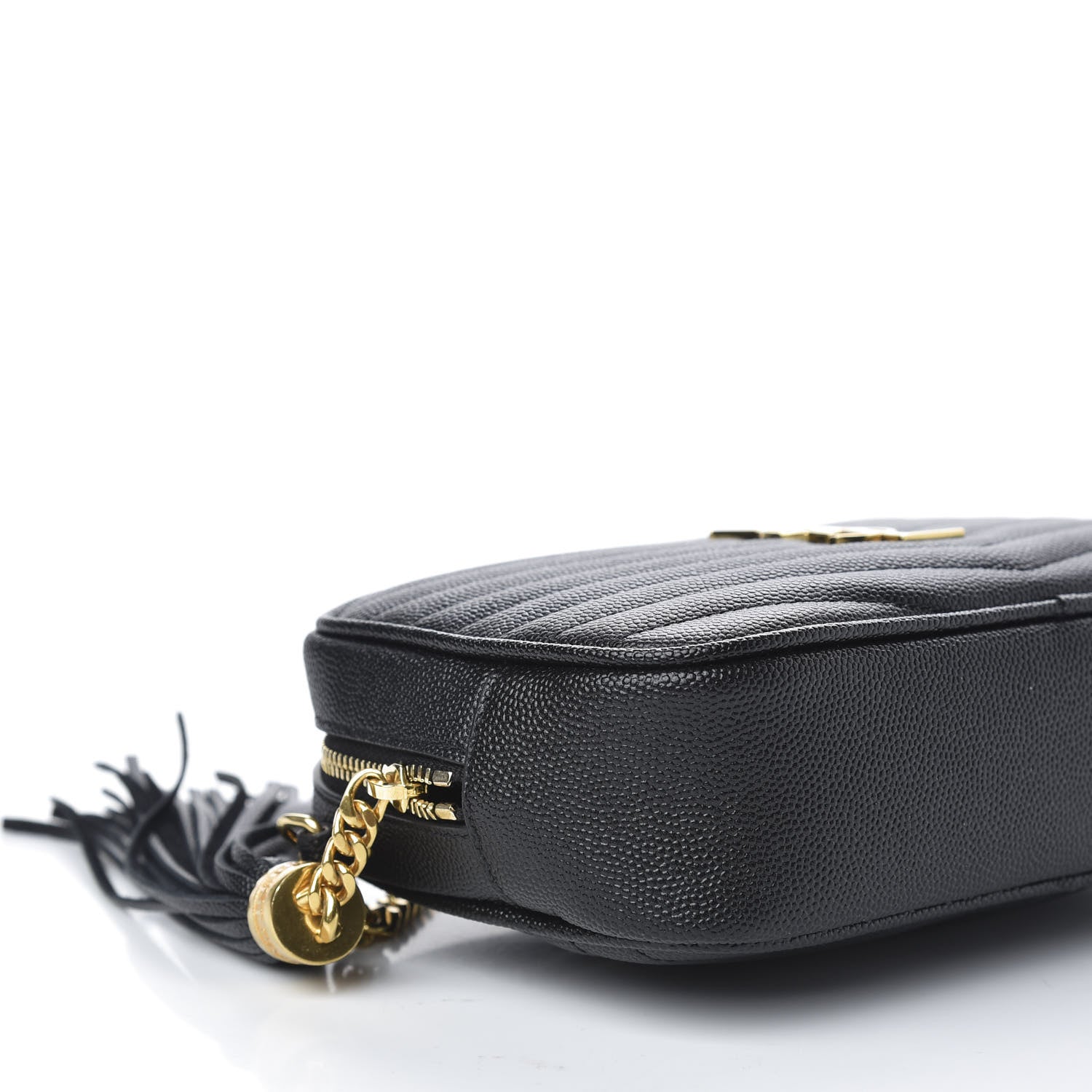 Saint Laurent Grain De Poudre Matelasse Monogram Mini Lou Camera Bag Black 6 of 10