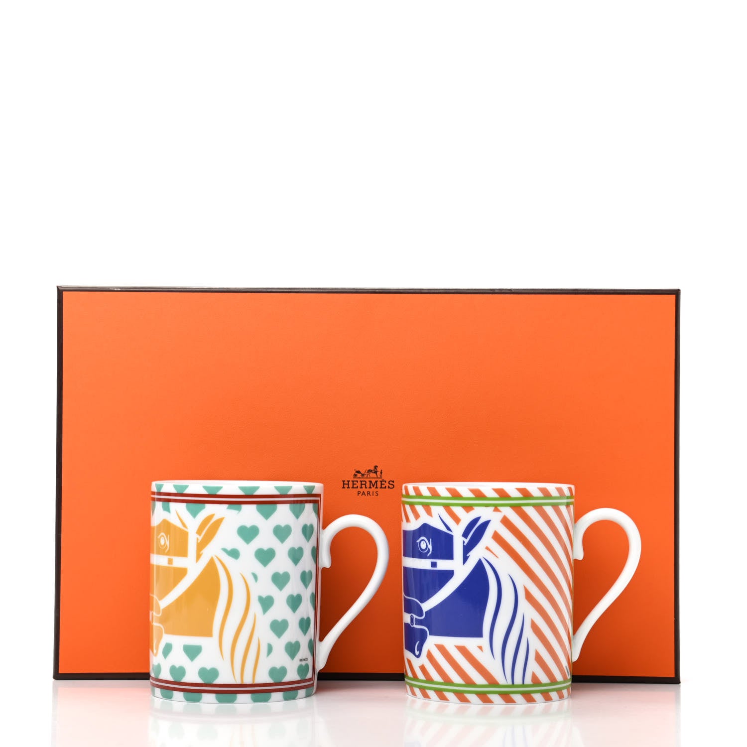 Hermes Porcelain Quadrige Pop Mug Set of 2 8 of 8
