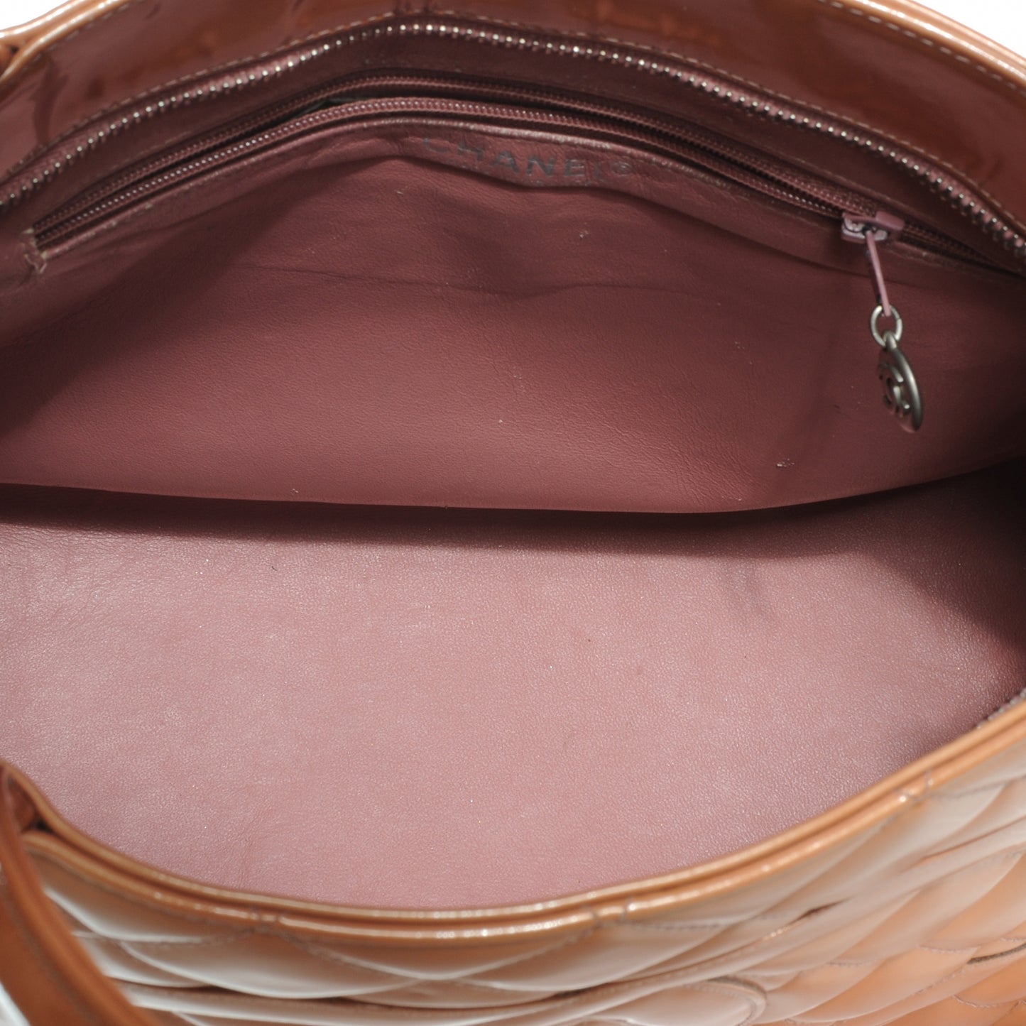 Patent Medallion Tote Salmon Pink
