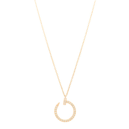 Cartier 18K Pink Gold Diamond Juste Un Clou Paved Pendant Necklace 1 of 6