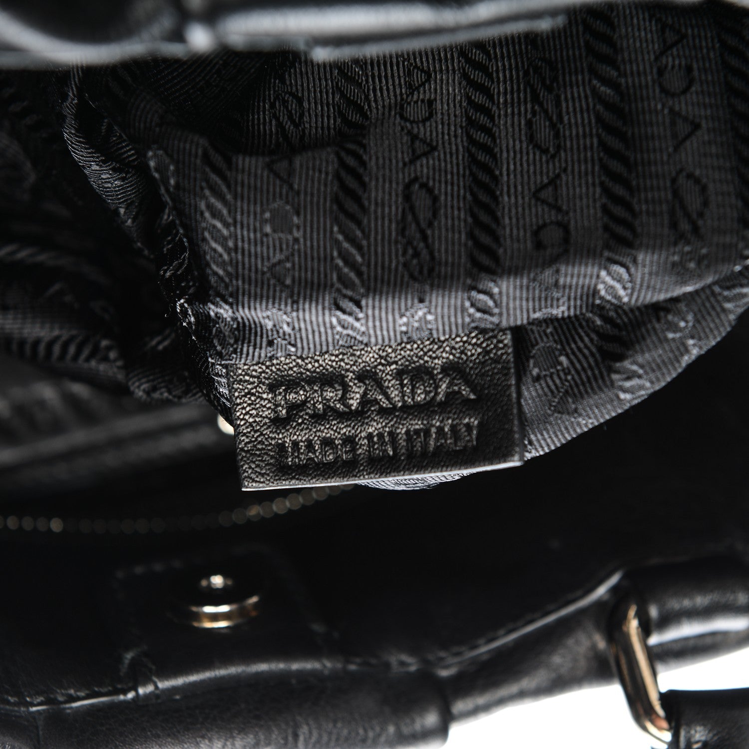 Prada Deerskin Shoulder Bag Black 7 of 8