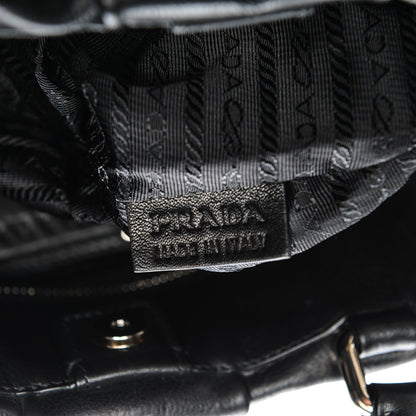 Prada Deerskin Shoulder Bag Black 7 of 8