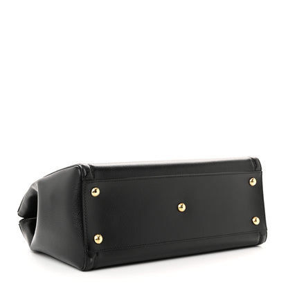 Salvatore Ferragamo Hammered Calfskin Vara Bow Chain Tote Black 4 of 9