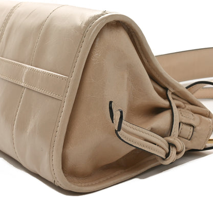 Prada Glossy Calfskin Triangle Small Bonnie Shoulder Bag Travertine 9 of 9