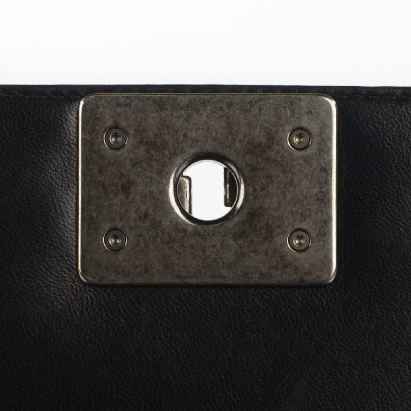 Lambskin Quilted Small Boy Flap Black