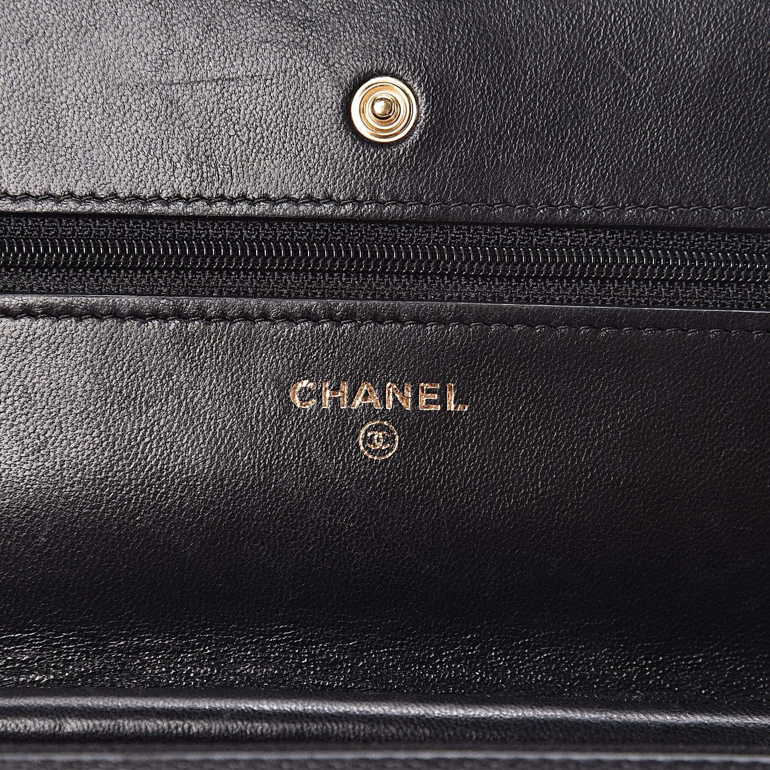 Chanel Lambskin Quilted Wallet On Chain WOC Black 6 of 14