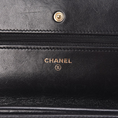 Chanel Lambskin Quilted Wallet On Chain WOC Black 6 of 14