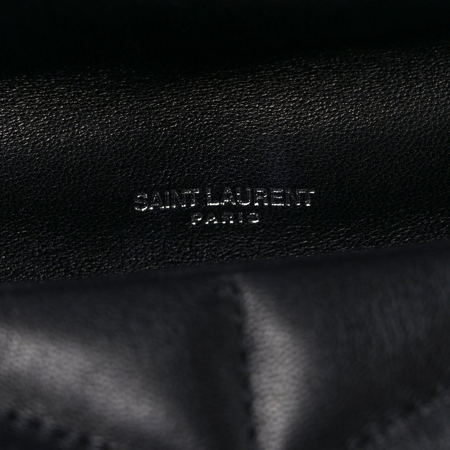 Lambskin Quilted Toy Loulou Puffer Monogram Chain Satchel Black