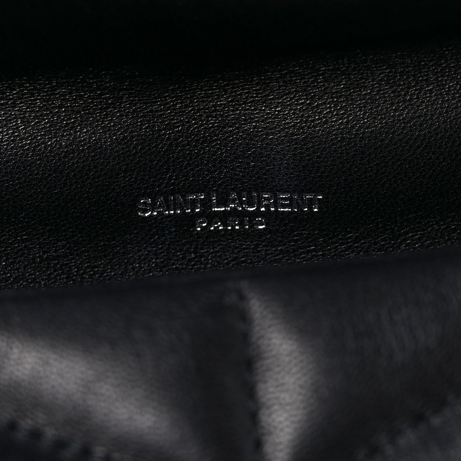 Saint Laurent Lambskin Quilted Toy Loulou Puffer Monogram Chain Satchel Black 7 of 9