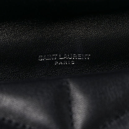 Saint Laurent Lambskin Quilted Toy Loulou Puffer Monogram Chain Satchel Black 7 of 9