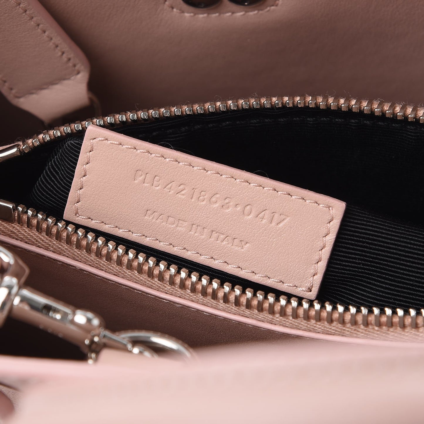 Grained Calfskin Topstich Baby Sac De Jour Antique Rose