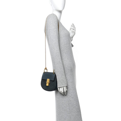 Chloe Suede Smooth Calfskin Mini Drew Shoulder Bag Cloudy Blue 2 of 10