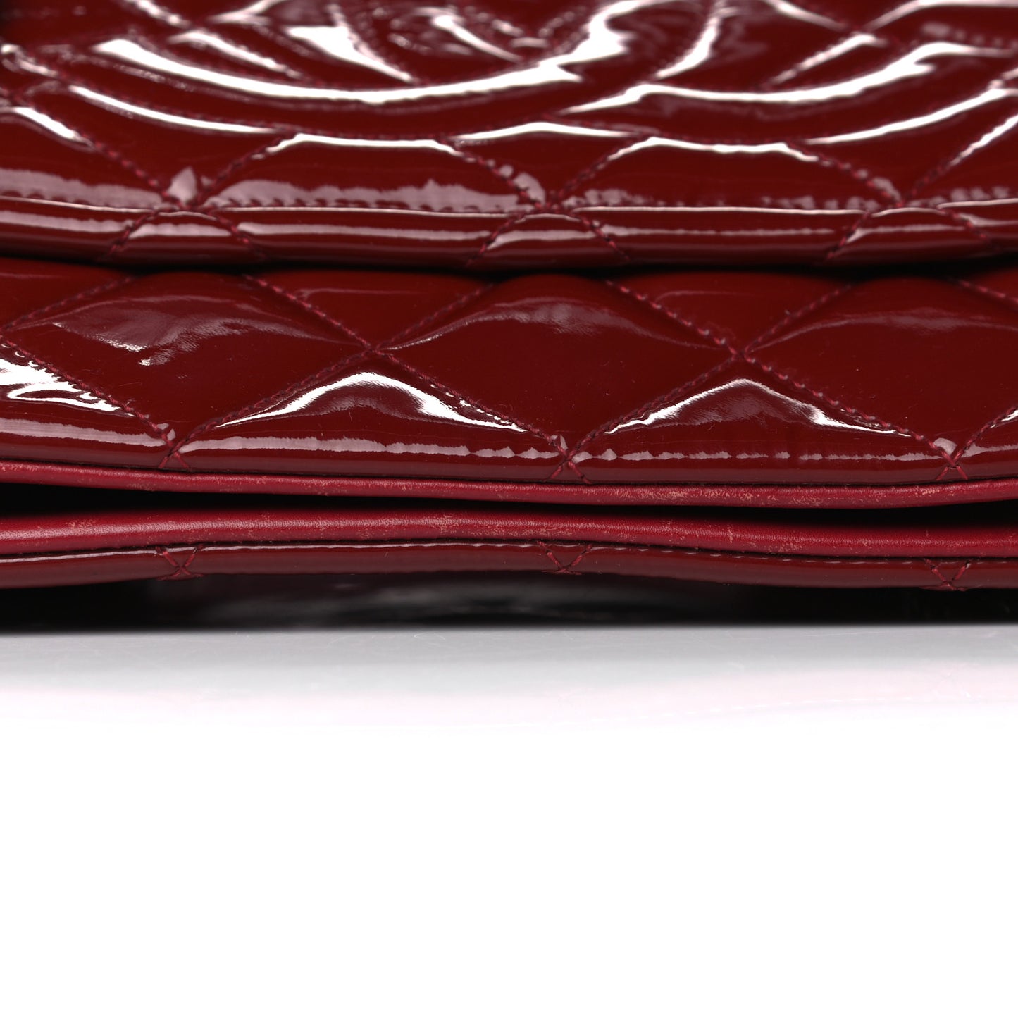 Patent Quilted Timeless CC Soft Tote Red