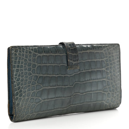 Hermes Shiny Alligator Bearn Wallet 3 of 11
