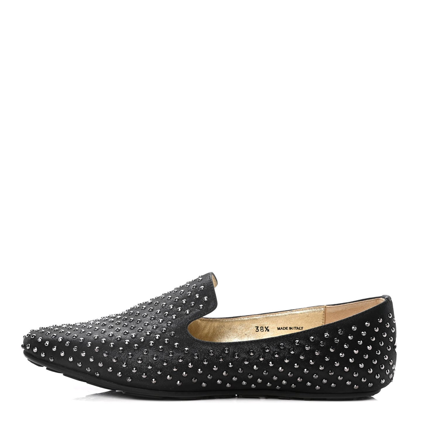 Suede Studded Wheel Weekend Slipper 38.5 Black