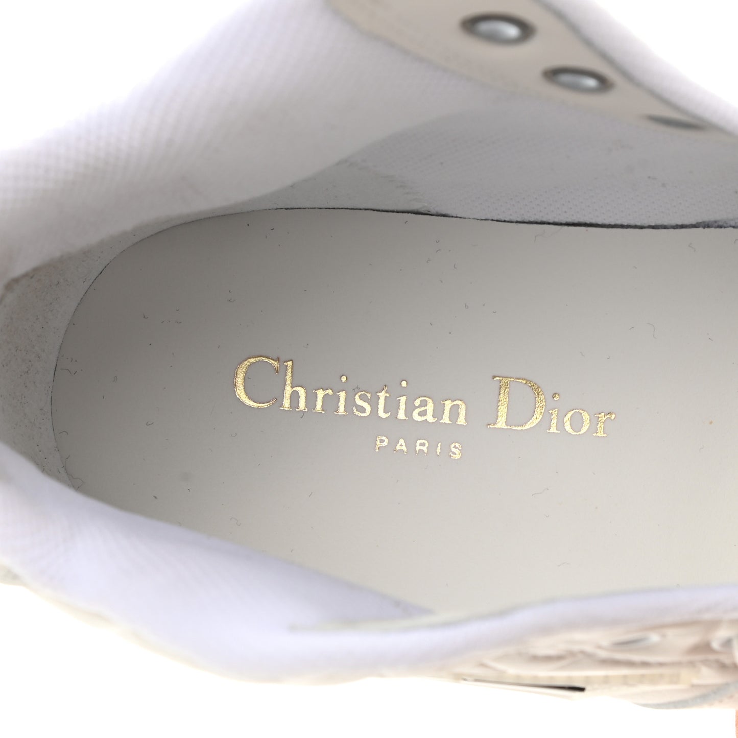 Etoile Embossed Dior High Top Sneakers 38.5 Snow White