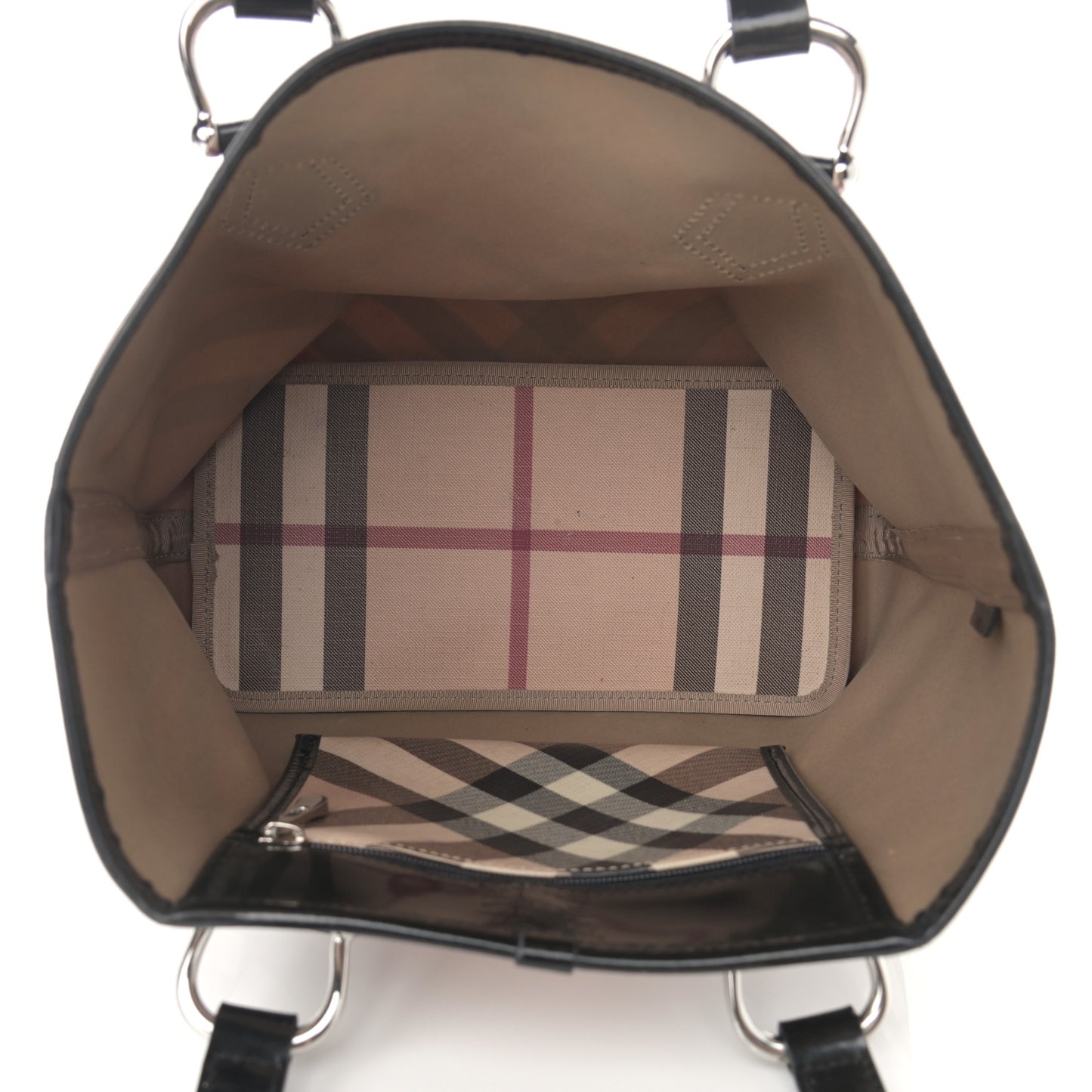 Patent Trim Nova Check Small Nickie Shopper Tote