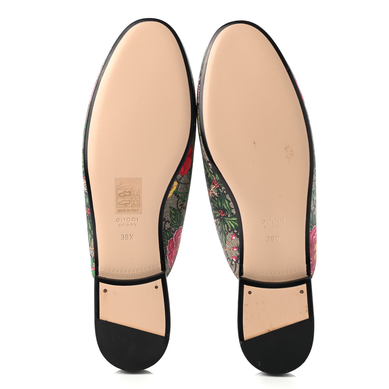 Gucci GG Supreme Monogram Flora Womens Princetown Slippers 39.5 Beige Ebony Multicolor Rosso 5 of 11