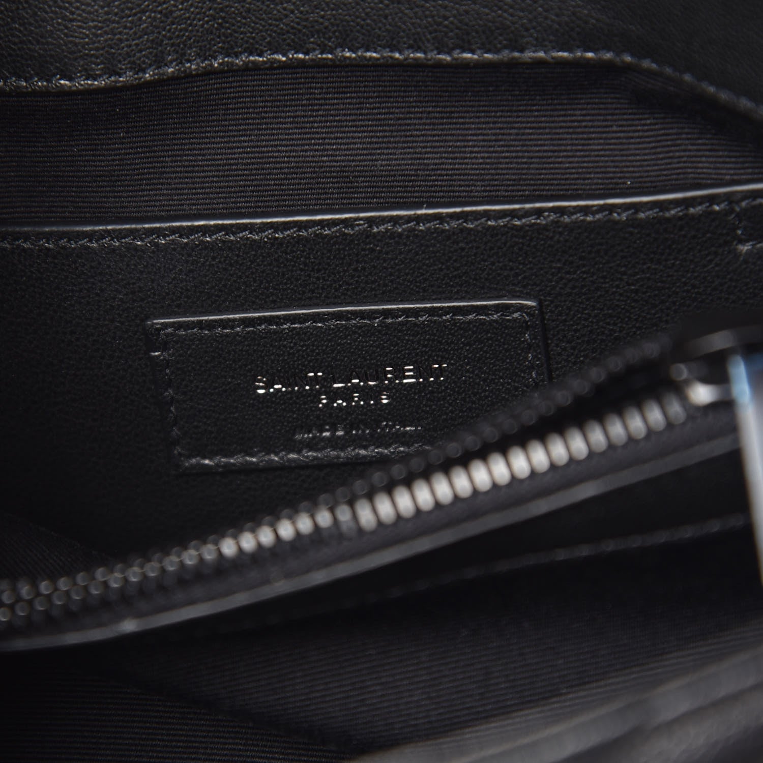 Saint Laurent Sheepskin Matelasse Chevron Monogram Medium College Bag Black 6 of 9