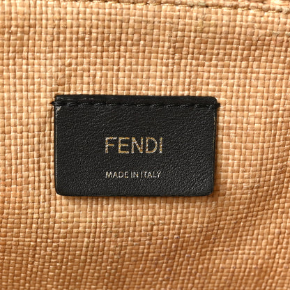 Fendi Straw Vitello King Plexiglass Woven Large Fendi Sunshine Shopper Tote Natural Black 6 of 10