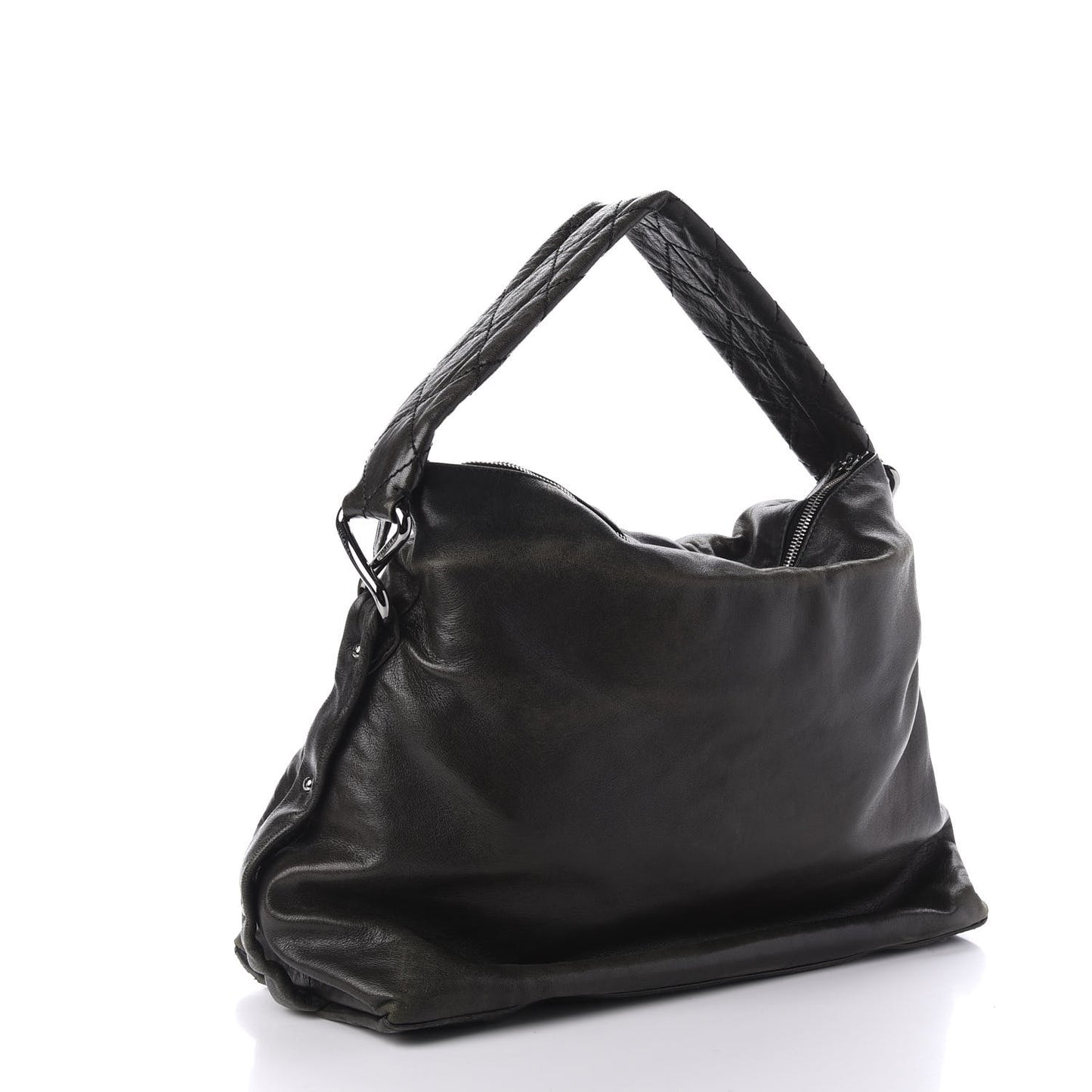 Lambskin Quilted Mademoiselle Hobo Black