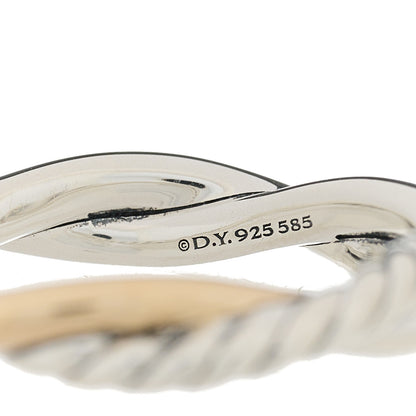 David Yurman Sterling Silver 14K Yellow Gold Petite Infinity Band Ring 56 7.5 4 of 4