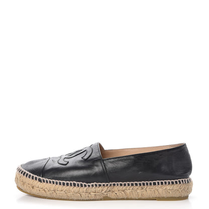 Chanel Lambskin CC Espadrilles 38 Black 1 of 22