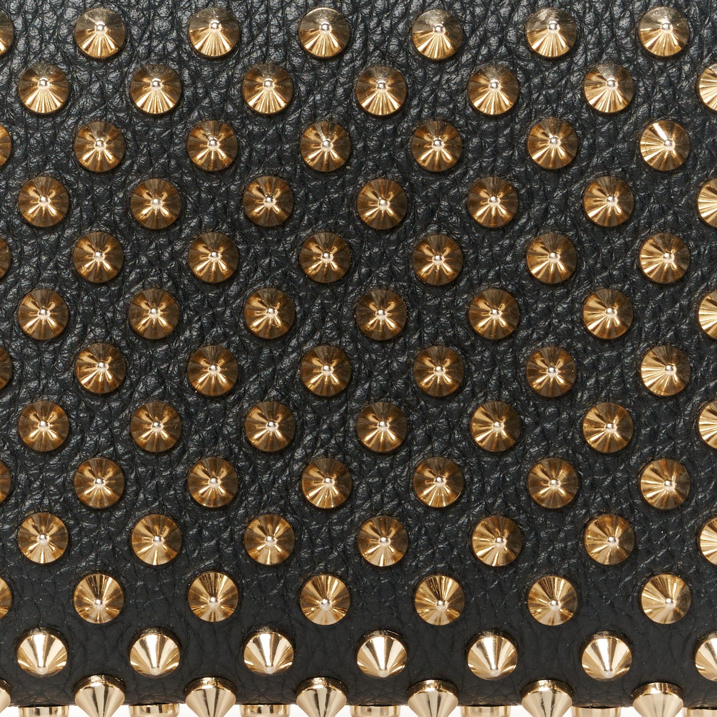 Calfskin Panettone Spiked Zip Around Wallet Black Gold