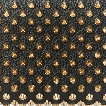 Christian Louboutin Calfskin Panettone Spiked Zip Around Wallet Black Gold 7 of 8