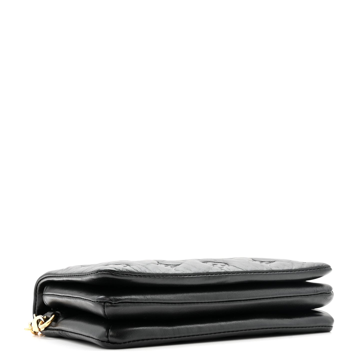 Lambskin Embossed Monogram Pochette Coussin Black