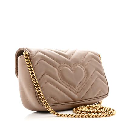Gucci Calfskin Matelasse Super Mini GG Marmont Shoulder Bag Porcelain Rose 3 of 13