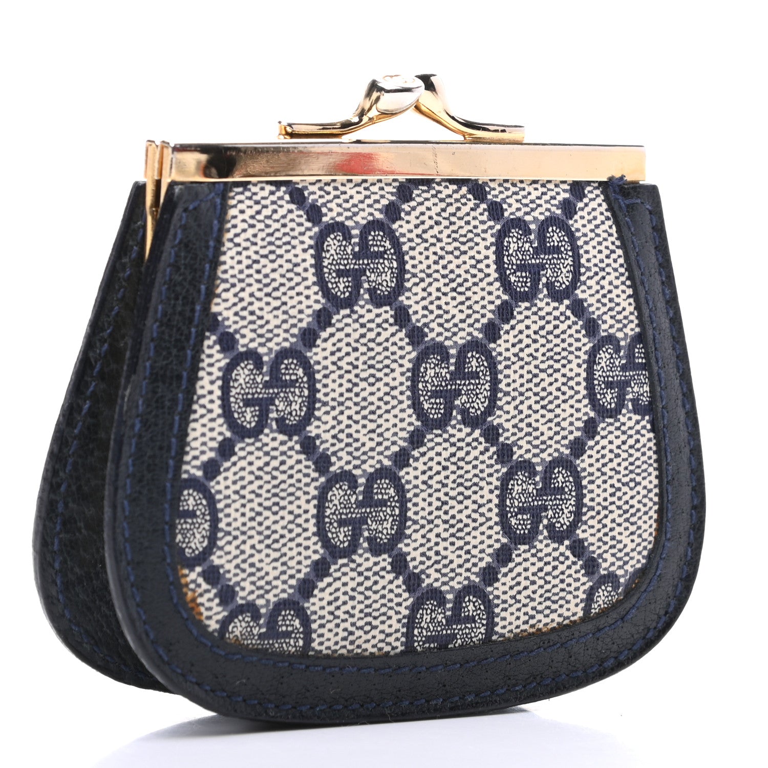 Gucci GG Supreme Monogram Coin Purse Beige Blue 3 of 9