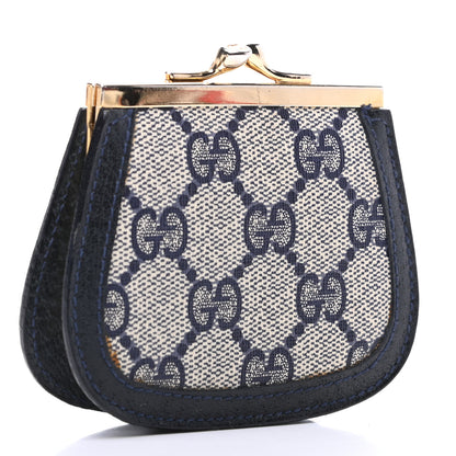 Gucci GG Supreme Monogram Coin Purse Beige Blue 3 of 9