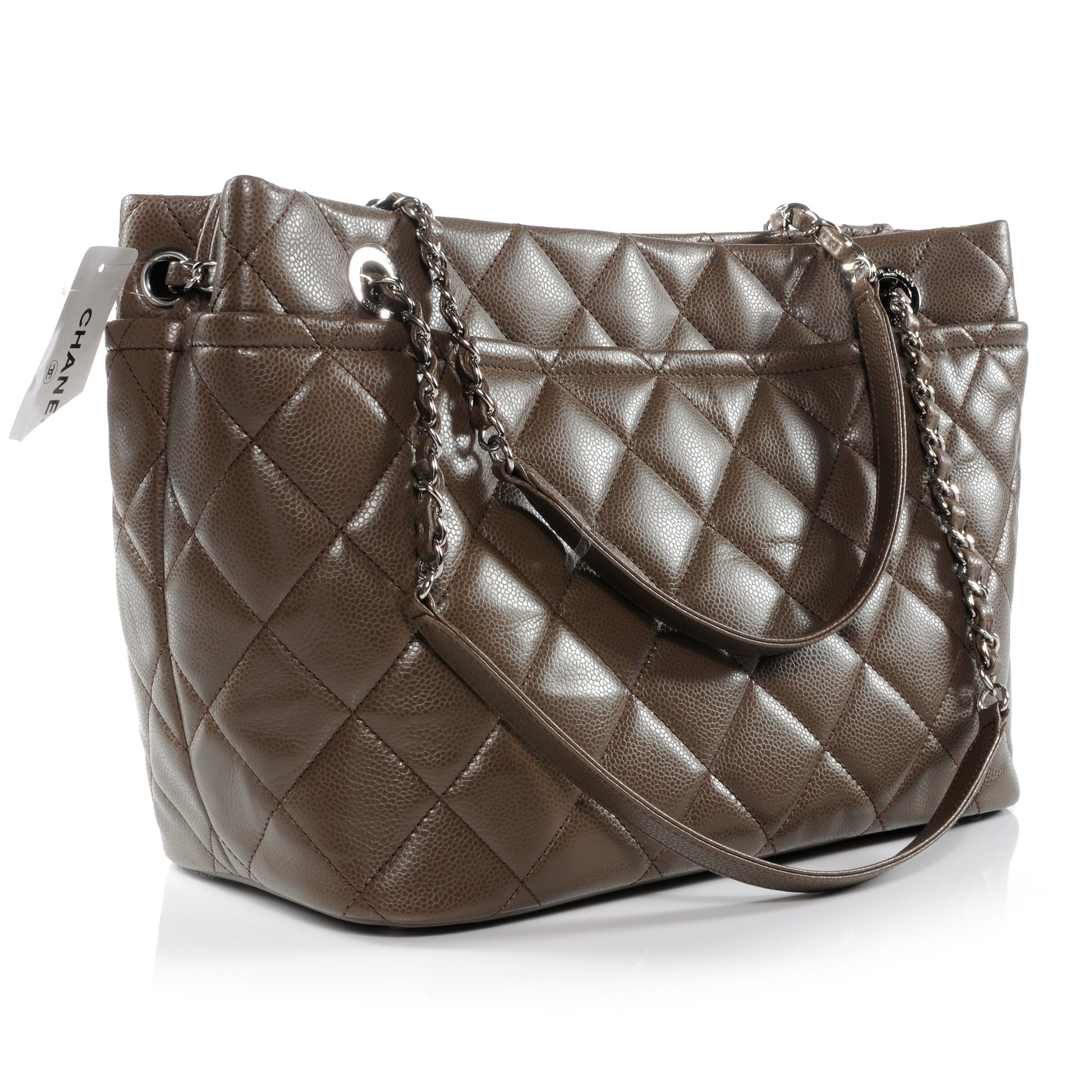Chanel Caviar CC Timeless Soft Tote Taupe Fonce 3 of 9