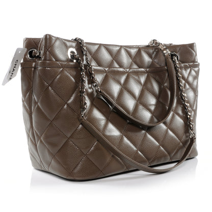 Chanel Caviar CC Timeless Soft Tote Taupe Fonce 3 of 9