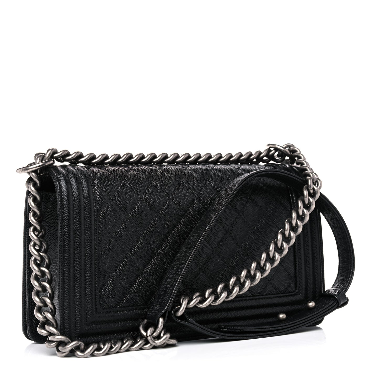 Caviar Quilted Medium Boy Flap Black