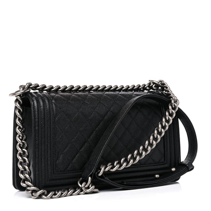 Chanel Caviar Quilted Medium Boy Flap Black 3 of 10