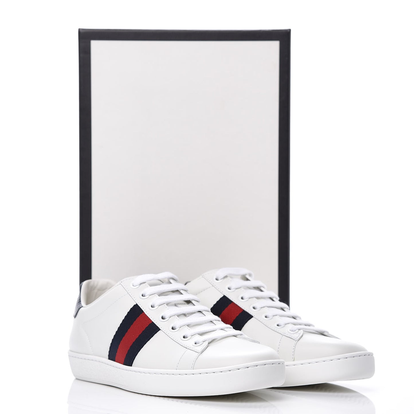 Calfskin Ayers Web Ace Sneakers 36.5 White Blue