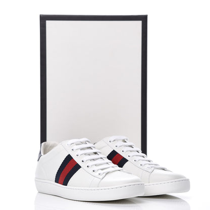 Gucci Calfskin Ayers Web Ace Sneakers 36.5 White Blue 12 of 12