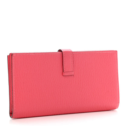 Hermes Chevre Mysore Bearn Gusset Wallet Rose Lipstick 3 of 8