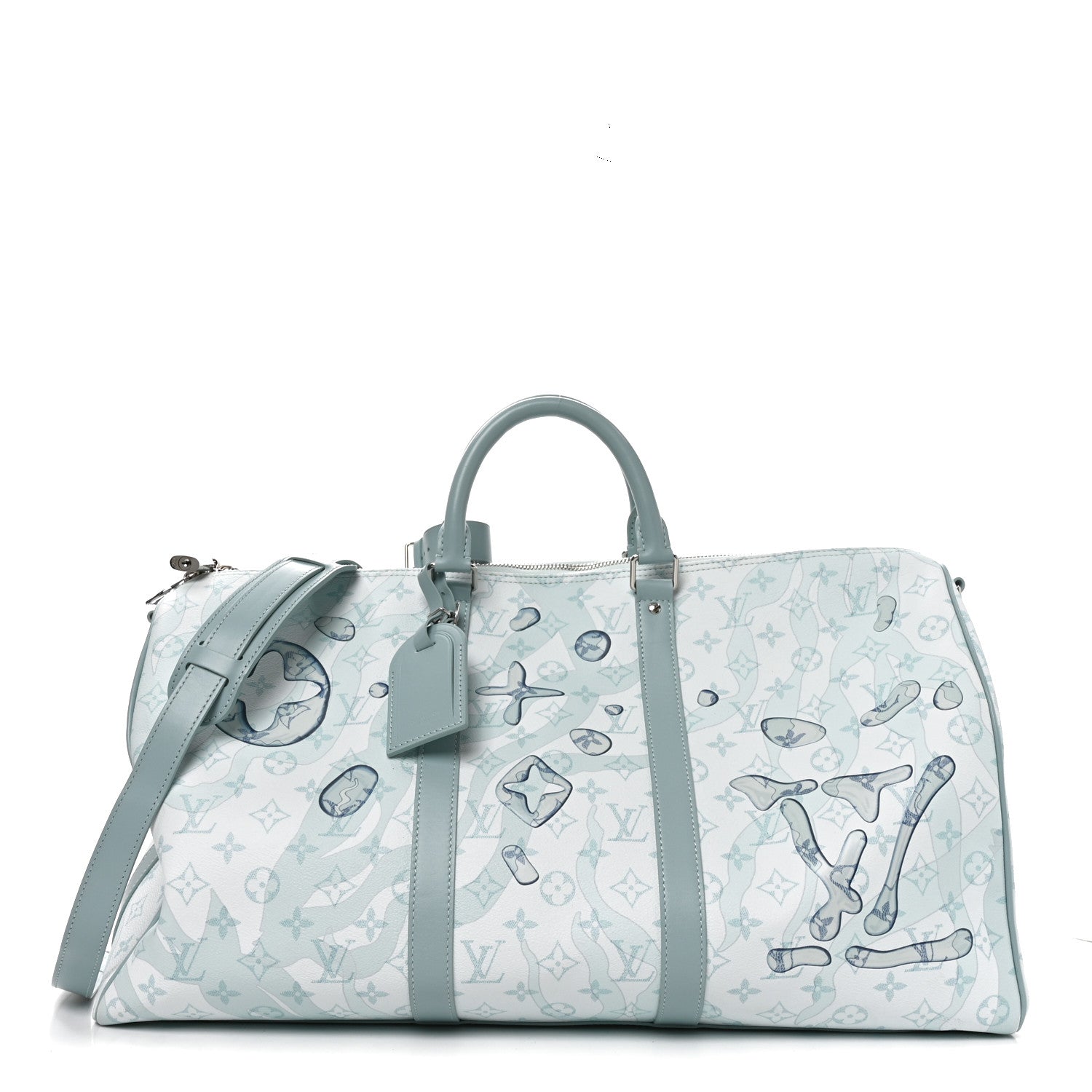 Louis Vuitton Monogram Aquagarden Keepall Bandouliere 50 Crystal Blue Crystal Blue 1 of 9