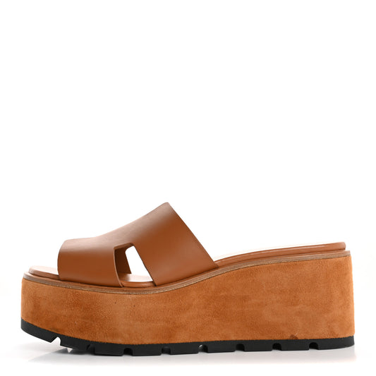 Calfskin Suede Goatskin Eze 30 Sandals 41 Naturel