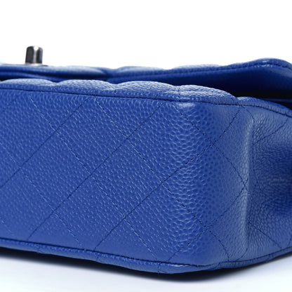 Chanel Caviar Quilted Medium Double Flap Blue 9 of 13