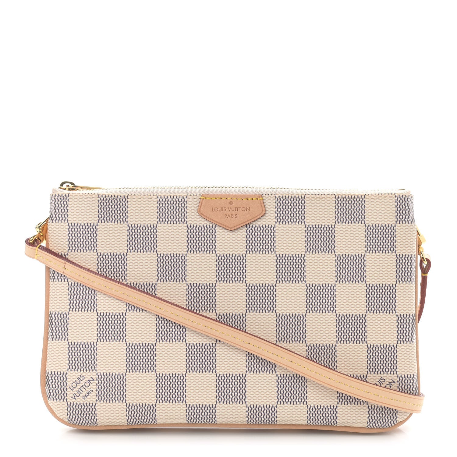 Louis Vuitton Damier Azur Double Zip Pochette 1 of 12