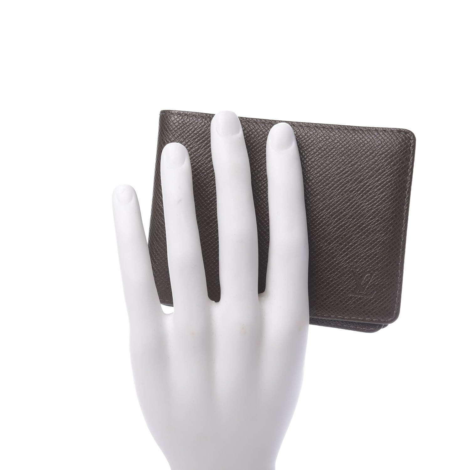 Louis Vuitton Taiga Mens Billfold Wallet 3 Flaps Grizzli 2 of 6