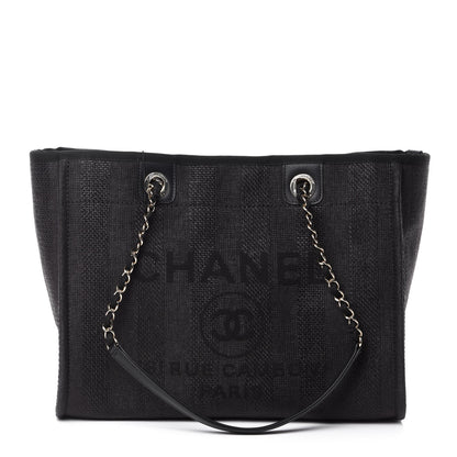 Chanel Mixed Fibers Calfskin Small Deauville Tote Black 1 of 13
